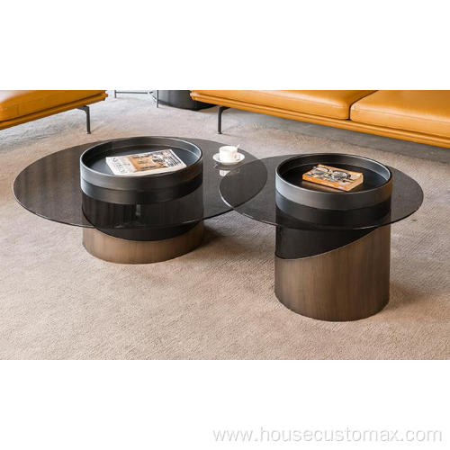 Nordic Tea Table With Tempered Glass Coffee Table